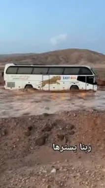 لحظات رعب.. سيول تجرف حافلة وتتسبب في انقلابها بمصر (فيديو)